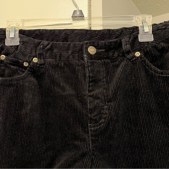 Newport News Jeanology Corduroy Straight Leg Black Jeans, Size 6 Tall - Picture 5 of 7